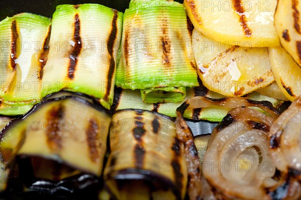 Grilled assorted vegetables dressed with extra virgin olive oil