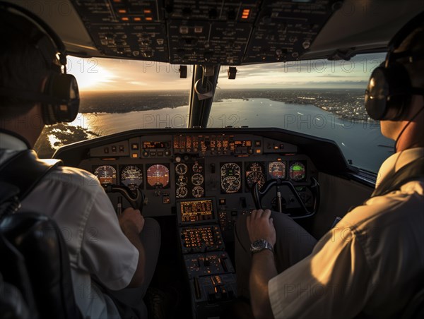 View from the cockpit with 2 pilots