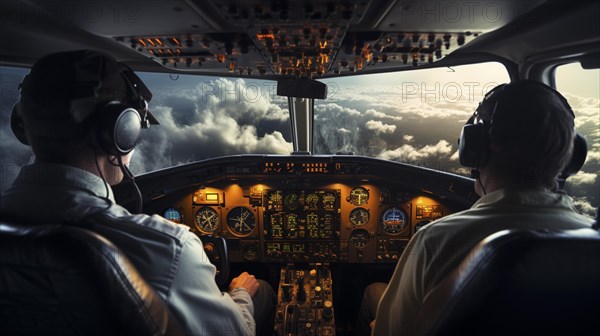 View from the cockpit with 2 pilots