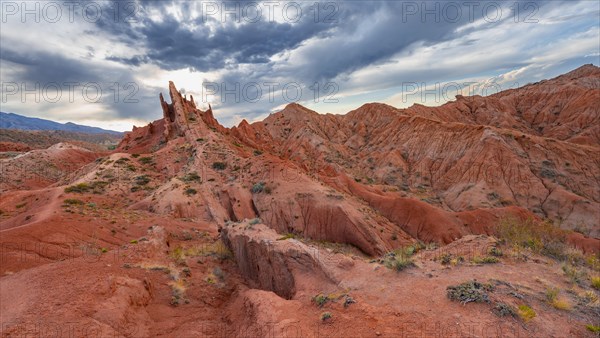 Canyon of eroded sandstone formations