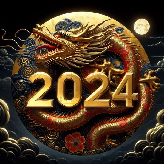 Happy Chinese new year 2024 poster card