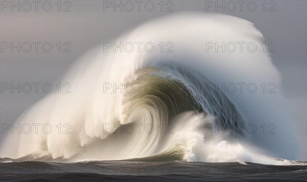 Surfing ocean wave. Blue ocean wave. Nature background. Big ocean waves Ai generated