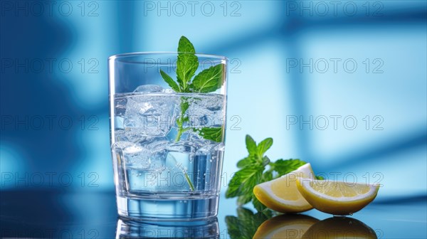 A clear glass filled with water