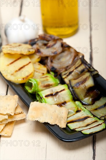 Grilled assorted vegetables dressed with extra virgin olive oil