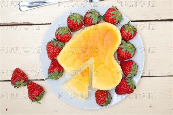 Heart shaped cheesecake with strawberryes ideal cake for valentine day