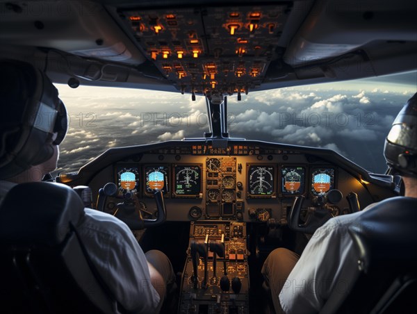 View from the cockpit with 2 pilots