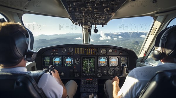 View from the cockpit with 2 pilots