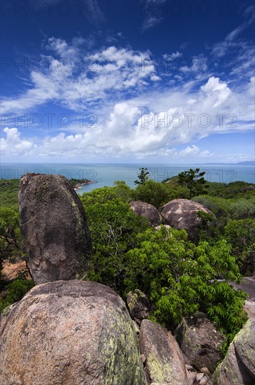 Hiking trail with granite rocks
