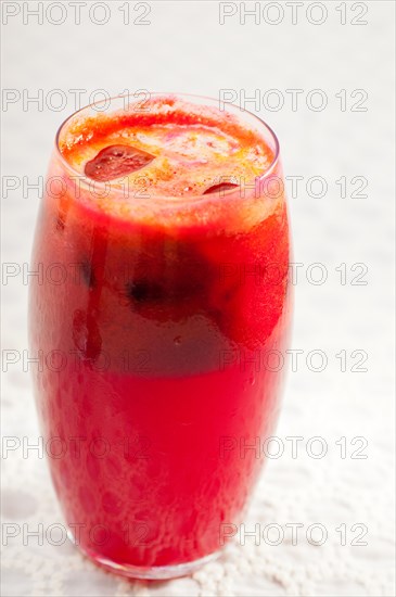 Selection of fresh fruits colorful long drink cocktails