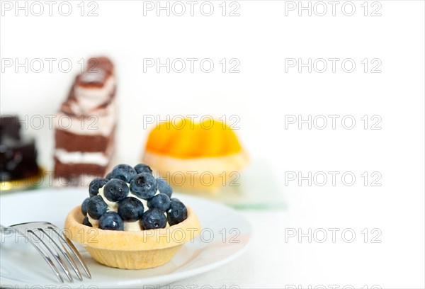 Fresh blueberry cream cupcake homemade closeup macro