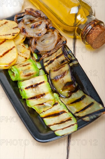 Grilled assorted vegetables dressed with extra virgin olive oil