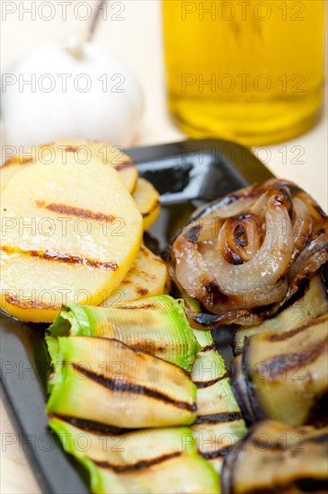 Grilled assorted vegetables dressed with extra virgin olive oil