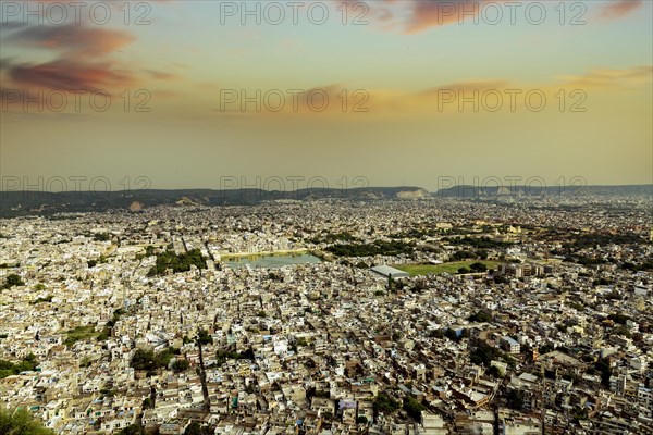 Aerial view of the Jaipur city from the Nahargarh fort