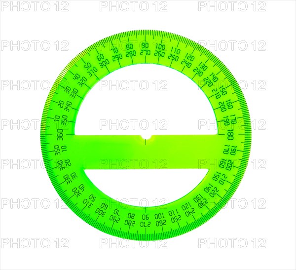 A green protractor