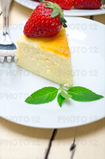 Heart shaped cheesecake with strawberryes ideal cake for valentine day