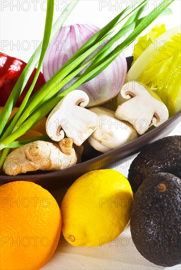 Assorted fresh vegetables and fruits