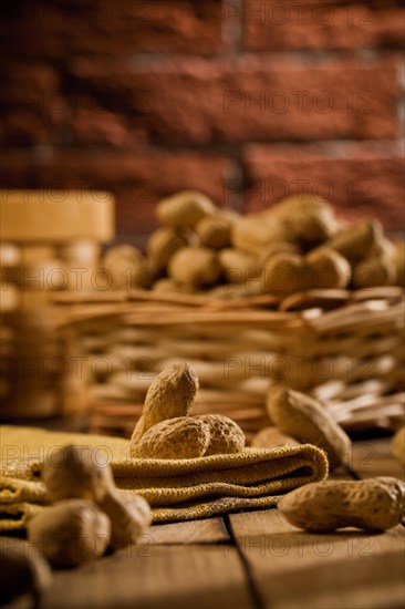 Composition of peanuts on table