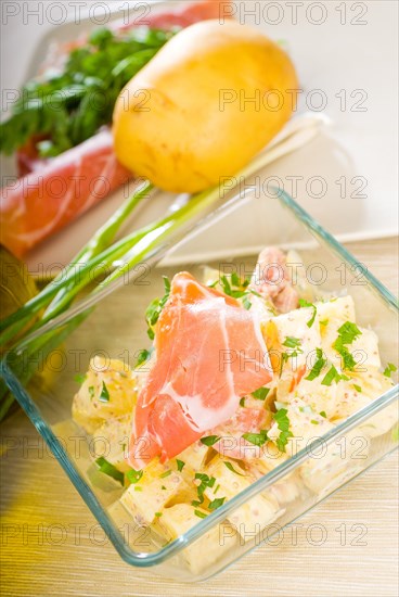 Fresh home made parma ham and potato salad