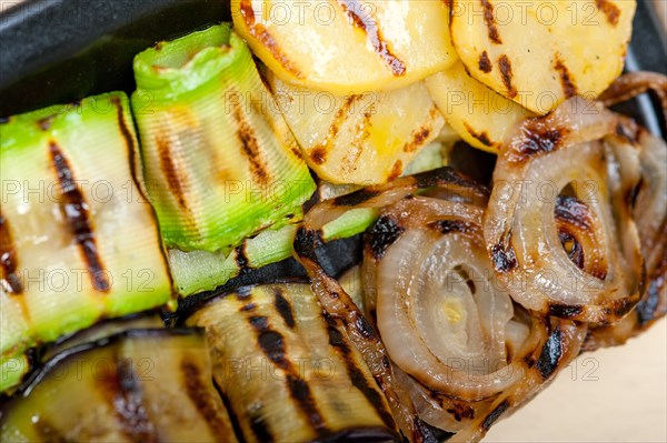 Grilled assorted vegetables dressed with extra virgin olive oil