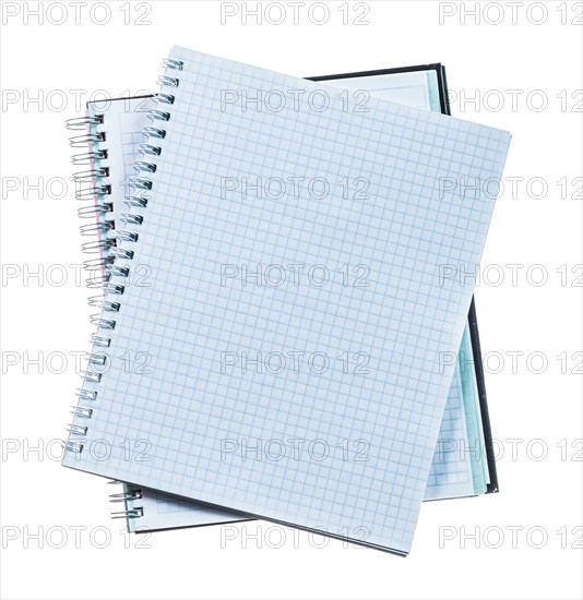 Blank spiral copybooks isolated on white