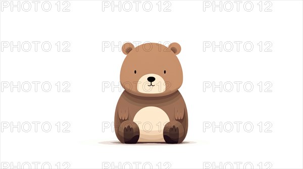 Illustration of a cute teddy bear sitting with a soft expression in pastel colors Ai generated