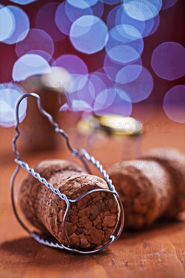 Champagne corcks on blurred background