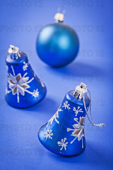 Christmas toys on a blue background