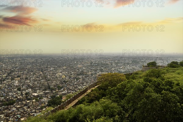 Aerial view of the Jaipur city from the Nahargarh fort