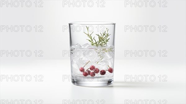 A clear glass filled with ice cubes