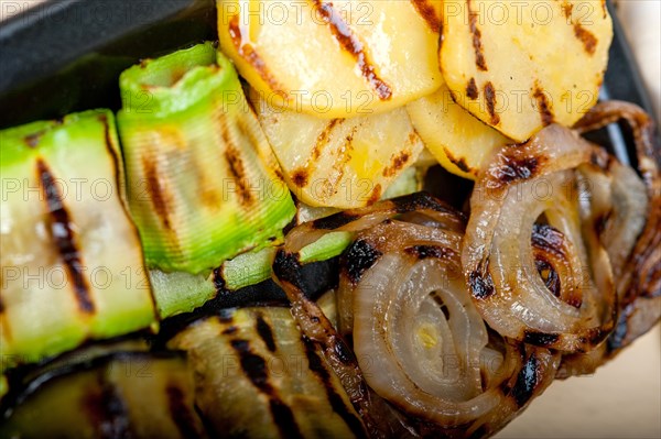 Grilled assorted vegetables dressed with extra virgin olive oil