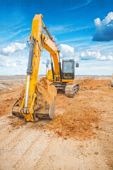 Excavator on the construction site