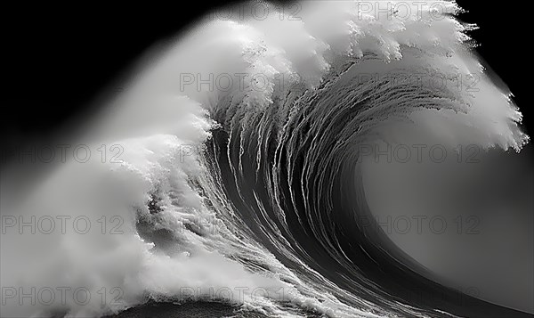 Surfing ocean wave. Blue ocean wave. Nature background. Big ocean waves Ai generated