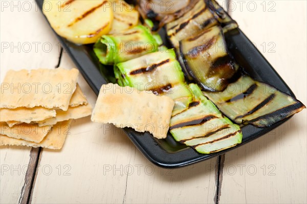 Grilled assorted vegetables dressed with extra virgin olive oil