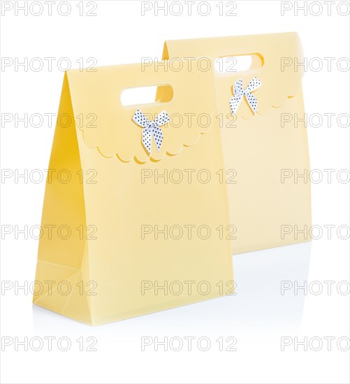 Two paper bags on white