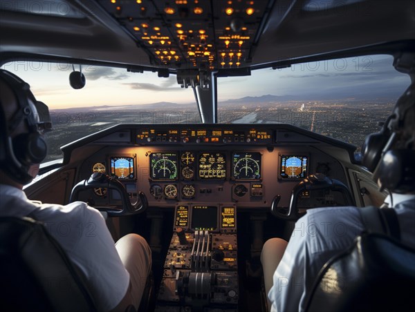 View from the cockpit with 2 pilots