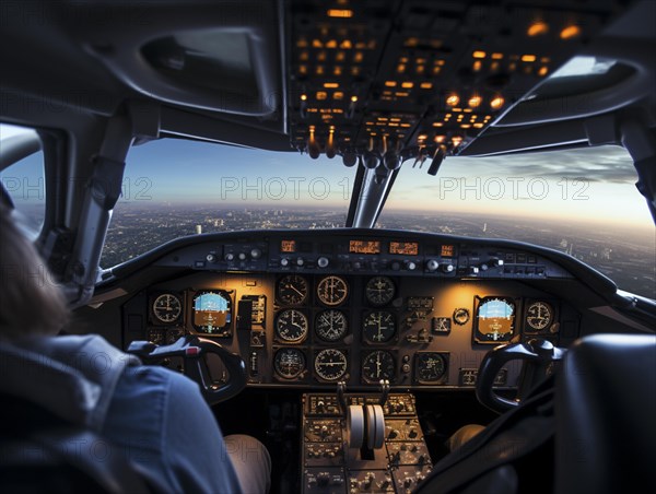 View from the cockpit with 2 pilots