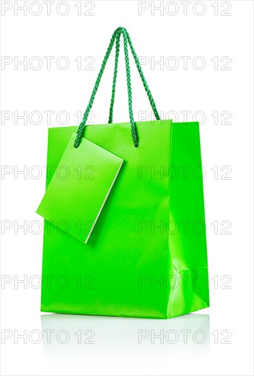 A green paper bag