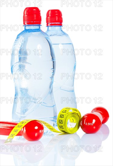 Bottles and dumbbells with strap