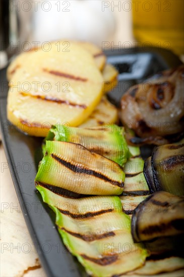 Grilled assorted vegetables dressed with extra virgin olive oil