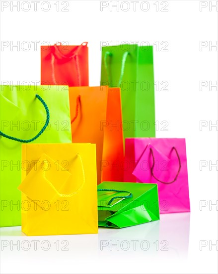 Big composition of coloured paper bags