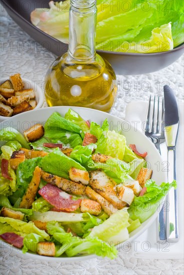 Fresh homemade classic ceasar salad