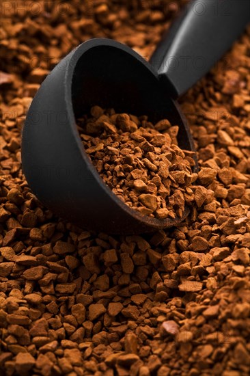 Background of instant coffe with spoon