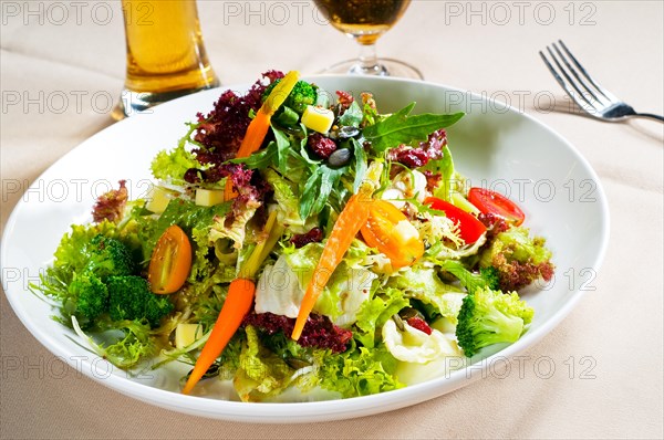 Fresh mixed vegetables salad extreme close up