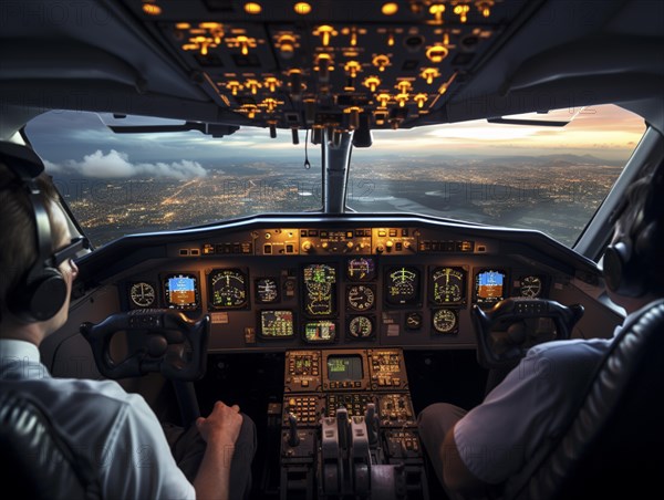 View from the cockpit with 2 pilots