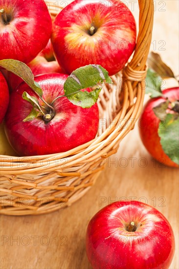 Fresh apples in a basket