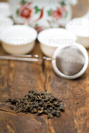 Dry green chinese tea set