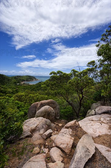 Hiking trail with granite rocks