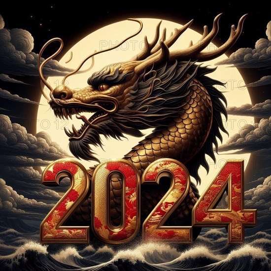 Happy Chinese new year 2024 poster card