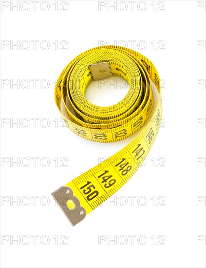 A yellow measure tape