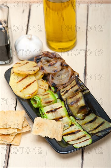 Grilled assorted vegetables dressed with extra virgin olive oil